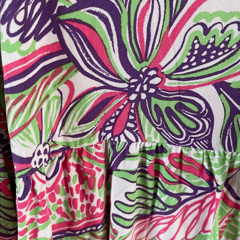 Stellar Parker Women’s Medium Long Sleeve Pink Green Purple Floral - Picture 4 of 9
